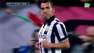 Tevez lo festeja con la gallinita para su gol con la Juve [upl. by Enorahs230]