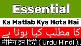 Essential Meaning  Essential Meaning In UrduHindi  Essential Ka Matlab Kya  Essential Ka Meaning [upl. by Johnston]