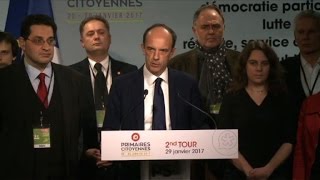 Hamon remporte la primaire du PS avec 5865 des suffrages [upl. by Acisset]