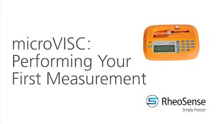 Portable and Small Sample Viscometer microVISC  Performing your First Measurement [upl. by Atteynad891]