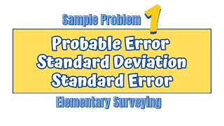 most probable error  standard deviation  standard error  sample problem  elementary surveying [upl. by Dennet]