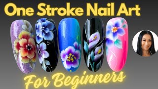 EASIEST One Stroke Nail Art Tutorial for Beginners 2024 [upl. by Aehsal810]