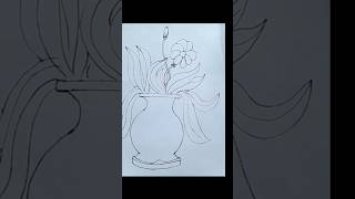 Flower pot drawing shortvideo shorts [upl. by Krahmer]