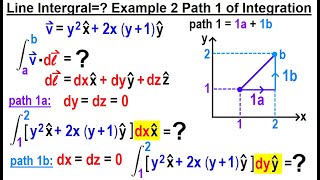 Physics Ch 671 Advanced EampM Review Vectors 50 of 113 Line Integral Example 2 Path 1 [upl. by Aihsela]