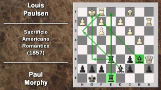 Partite Commentate di Scacchi 19 Morphy vs Paulsen  Sacrificio Americano Romantico  1857 [upl. by Ranique]