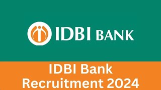 IDBI Bank recruitment 2024 idbi eso notification 2024 idbi bank bharti 2024 [upl. by Tildi571]