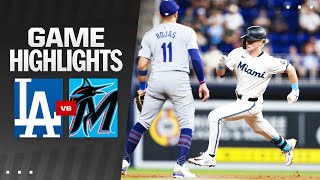 Dodgers vs Marlins Game Highlights 91724  MLB Highlights [upl. by Sirotek]