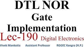 Nor Gate Implementation Through DTL [upl. by Ayotna]