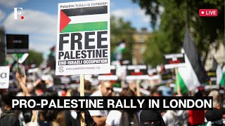 IsraelHamas War LIVE ProPalestine Protesters March to the US Embassy in London [upl. by Kashden]