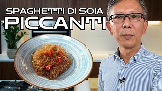 Spaghetti di Soia Piccanti Ricetta Facile e Veloce con Verdure e Salsa di Soia [upl. by Atinar]