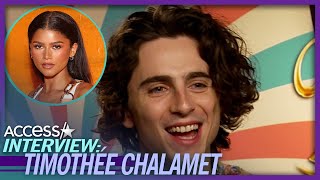 Timothée Chalamet Credits Zendaya For Inspiring His Bold ‘Wonka’ Fashion [upl. by Shelby444]