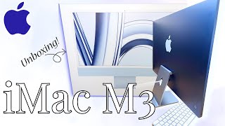 Apple IMac M3 24 2023 in Blue  Unboxing  Accessories  NEW ASMR amp Aesthetic [upl. by Otxilac]