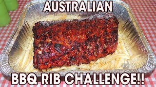 AUSTRALIAN BBQ RIBS CHALLENGE EATING CONTEST [upl. by Cyndia]