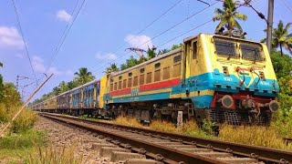 WAM4 livery BZA WAP4 22201 with CAN  TVC Janshatabdi rips towards Ochira  indianrailways wap4 [upl. by Ande394]