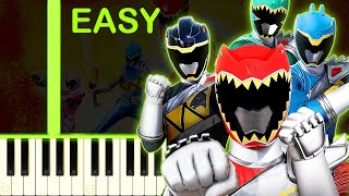 POWER RANGERS DINO CHARGE THEME  EASY Piano Tutorial [upl. by Kotto]