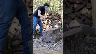 Splitting another White oak log woodsplitting wood [upl. by Marcel]