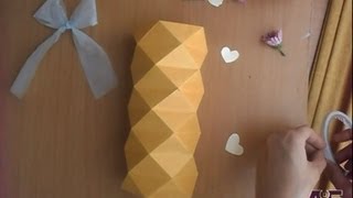 3D Origami Vase Tutorial 2  Origami Home Decoration [upl. by Kirtap]