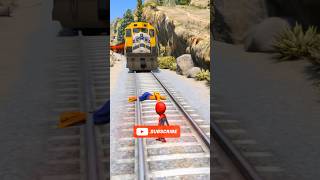 GTA V  SPIDERMAN KA TRAIN SA ACCIDENT HO GYA 😭😭gta5 shortsfeed viralshorts [upl. by Him]