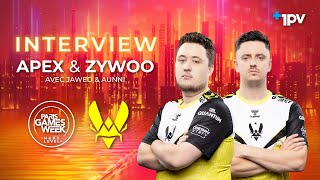 Interview apEX et ZywOo en live de la PGW [upl. by Hcurob66]