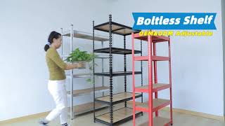 Boltless Adjustable Storage Shelf Use in garages offices kitchens and for storage anywhere [upl. by Eldridge]