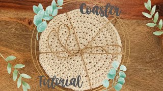 Crochet Coaster Tutorial [upl. by Yanat]