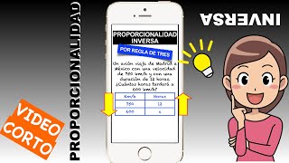 ✈️ PROPORCIONALIDAD INVERSA 👨‍🏫 por REGLA DE TRES SIMPLE 😃 fácil fácil [upl. by Gitt280]