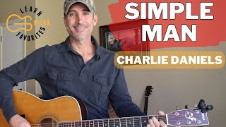 Simple Man  Charlie Daniels  Guitar Lesson  Tutorial [upl. by Akemrej]