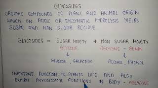 What are glycosides  glycosides structure  glycosides function  pharmacognosy B pharma [upl. by Einnij]