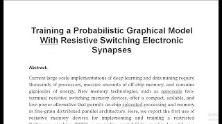 Training a Probabilistic Graphical Model With Resistive Switching Electronic Synapses [upl. by Georgetta916]