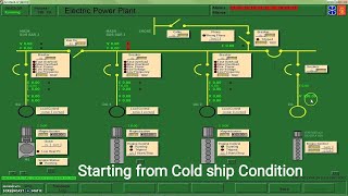 Engine simulation Starting from Cold ship Condition kongsberg Simulator 100100 marks [upl. by Aikit64]