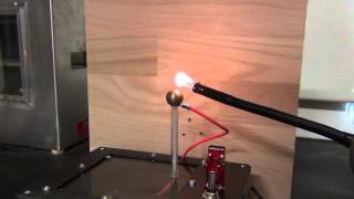 250000 V Van de Graff generator effect on flame shape  virtual laboratory [upl. by Lundquist]