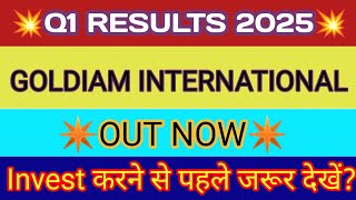 Goldiam International Q1 Results 2024 🔴 Goldiam Result 🔴 Goldiam International Share Latest News [upl. by Carol]