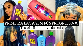 PRIMEIRA LAVAGEM PÓS PROGRESSIVA  TESTEI A LINHA NOVA DA SEDA  GLYCOL  VITA C [upl. by Aylad]