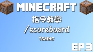 【檸檬教學】基礎指令教學  Scoreboard 記分板  EP3 Teams 隊伍系統 【Minecraft】 [upl. by Malissa538]