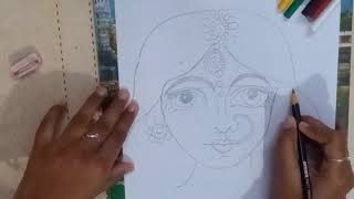 Maa lakshmi outline drawing for diwali special drawing part1 [upl. by Gemma]