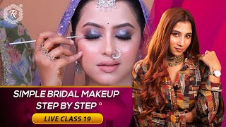 Live Class 19  Simple Bridal Makeup Step By Step  Makeup Class pkmakeupstudio [upl. by Adanar867]