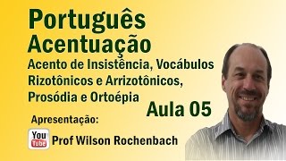 Acentuação  Aula 05 Acento de Insistência Vocábulos Rizotônicos Prosódia e Ortoépia [upl. by Eislrahc]