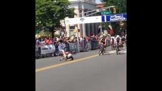 Tour of Somerville cyclist crashes as he crosses the finish line for the win [upl. by Laith]