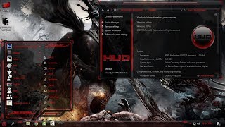 HUD Red theme for Windows 10 HUD redblack glass theme [upl. by Haeckel114]