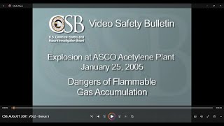 ChemicalExplosions Explosion at ASCO Acetylene Plant 2005 CSB Investigation [upl. by Haase54]