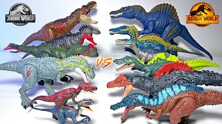 Tyrannosaurids vs Spinosaurids Jurassic World Dinosaurs Collection TRex Spinosaurus Irritator [upl. by Eirrod]