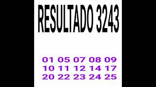 RESULTADO DA LOTOFACIL 3243 [upl. by Erapsag]