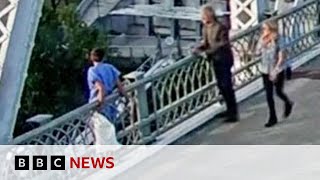 Jon Bon Jovi praised for talking woman off bridge in Nashville  BBC News [upl. by Tnomed]