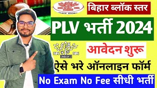 Bihar Block Level PLV Vacancy 2024 Form Kaise Bhare  Bihar District Court PLV New Bharti 2024 [upl. by Cartan]