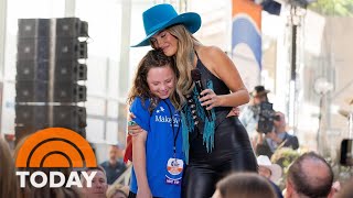 Lainey Wilson surprises young fan with concert tickets on TODAY [upl. by Cita328]