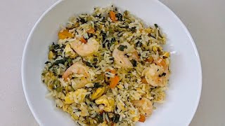 Garlic shrimp  seasoned rice [upl. by Lyns]