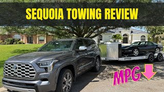 2023 Toyota Sequoia Towing Review [upl. by Ecnedac]