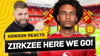 Joshua Zirkzee To Manchester United CONFIRMED Howson Reacts [upl. by Akinal]