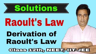 Raoults Law and its Derivation 08  Solutions  Class 12th NEET IITJEE [upl. by Eberly204]