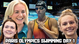 Day 1 Olympic Swimming  Paris 2024  Titmus Repeats Lukas Martens Dominates  4x100 Free Relays [upl. by Cattima]